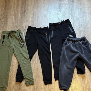 H&M slim fit kids Jogger Pants Set size 6x  + Zara fleece lined pants size 5-6y